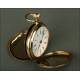 Reloj de Bolsillo de Señora en Oro de 14 Quilates y Diamantes. Alemania, S. XIX. Estuche Original