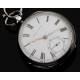 Magnífico Reloj de Bolsillo Farringdon H en Plata Esmaltada. Inglaterra, 1883. Bien Conservado