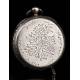 Precious Silver Pocket Watch. France, Circa 1850. Hand Carved Machinery.