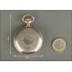 Magnífico Reloj de Bolsillo Hebdomas en Plata, Bien Conservado y Funcionando. Circa 1900