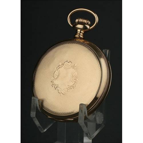 Impresionante Reloj de Bolsillo Waltham de 1903. En Oro Macizo de 14 Kilates y Funcionando