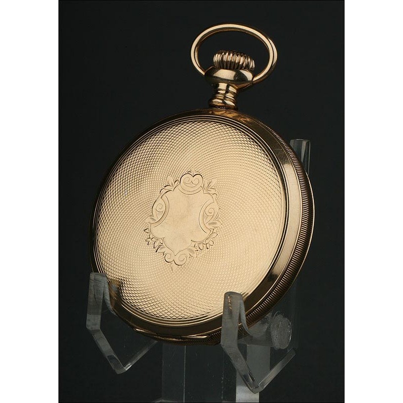 Impresionante Reloj de Bolsillo Waltham de 1903. En Oro Macizo de 14 Kilates y Funcionando