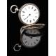 Reloj Inglés de Plata con Llave Original. Año 1870, en Buen Estado y Funcionando Perfectamente