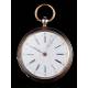 Precioso Reloj Suizo de Plata Maciza Fabricado en 1850. Antiguo y Bien Conservado. En Funcionamiento