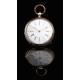 Precioso Reloj Suizo de Plata Maciza Fabricado en 1850. Antiguo y Bien Conservado. En Funcionamiento