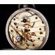 Reloj de Bolsillo Suizo de Gran Elegancia, Fabricado en Plata en el Año 1850. Con Contrastes y en Funcionamiento