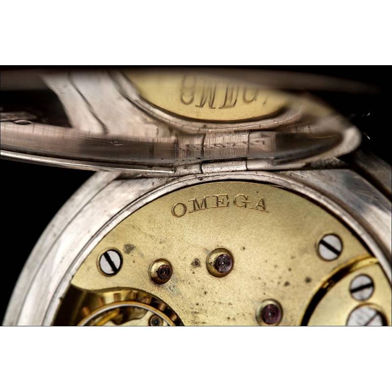Reloj de Bolsillo de Plata Marca Omega del Ano 1900. En Muy Buen Estado y Funcionando Perfectamente