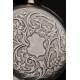 Swiss Solid Silver Pocket Watch, Manufactured in Switzerland in the 19th Century. Carved and Functioning.