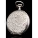 Beautiful Longines Pocket Watch in Solid Silver. Circa 1920, Signed and Countersigned.