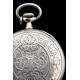 Beautiful Longines Pocket Watch in Solid Silver. Circa 1920, Signed and Countersigned.