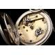 Rarísimo Reloj de Bolsillo de Plata Maciza, Fabricado en Zaragoza Circa 1870. Firmado y Funcionando