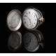 Reloj de Bolsillo de Plata Maciza. Suiza, Principios del Siglo XX. En Buen Estado y Funcionando