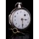 Precioso Reloj Catalino de Plata. Maquinaria Francesa, Circa 1790. Funciona Perfectamente