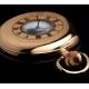Reloj de Bolsillo Inglés Chapado en Oro Tipo Semi-Cazador, Años 20. Funcionando Perfectamente