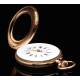 Espectacular Reloj de Bolsillo de Oro Macizo de 14K, Contrastado y Funcionando. Suiza en el año 1890