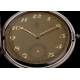 Original Reloj de Bolsillo de Plata Nielada. Suiza, Años 30. Agujas muy Decorativas en Zigzag. Funcionando