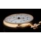 Reloj de Bolsiilo - Cronómetro Para Médico en Oro Macizo de 18K. Suiza, Circa 1910. En Perfecto Estado y Funcionando