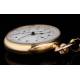 Reloj de Bolsiilo - Cronómetro Para Médico en Oro Macizo de 18K. Suiza, Circa 1910. En Perfecto Estado y Funcionando