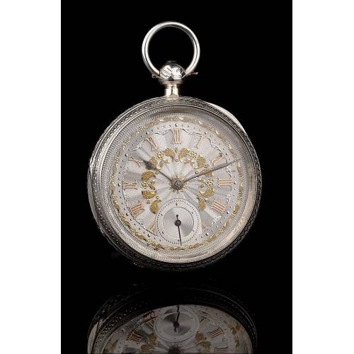 English Silver Clock, 1857