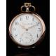 Elegant Tavannes Solid Silver Pocket Watch. 1920. Contrasting and Functioning