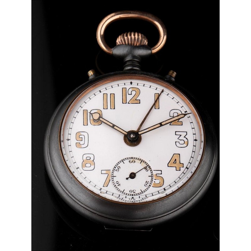 Rare Junghans Pocket Alarm Clock. 1920s. Functioning and Signed