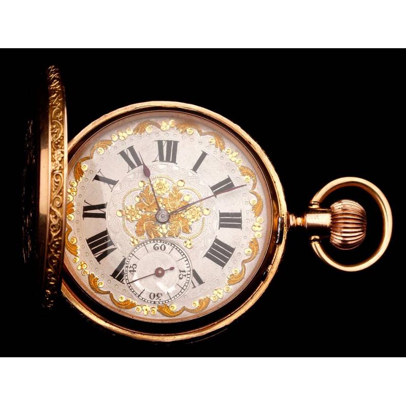 Reloj de Bolsillo Ginebrino Jacot Cie en Oro de 18 K. Suiza