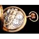 Antiguo Reloj de Bolsillo Ginebrino Jacot & Cie en Oro de 18 K. Suiza, Circa 1900