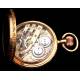 Antiguo Reloj de Bolsillo Ginebrino Jacot & Cie en Oro de 18 K. Suiza, Circa 1900
