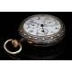 Antique Waltham Pocket Clock with Calendar. Switzerland, Circa 1880