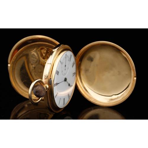 Antiguo Reloj de Bolsillo en Oro de 18K. Sonería a Cuartos. Circa 1900