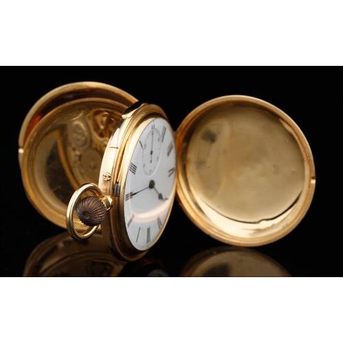 Antique 18K Gold Pocket Watch. Quarter strike. Circa 1900