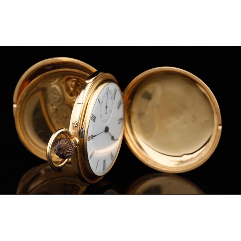 Antiguo Reloj de Bolsillo en Oro de 18K. Sonería a Cuartos. Circa 1900