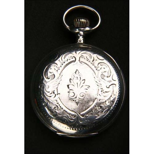 Circa 1900 solid silver pocket watch.