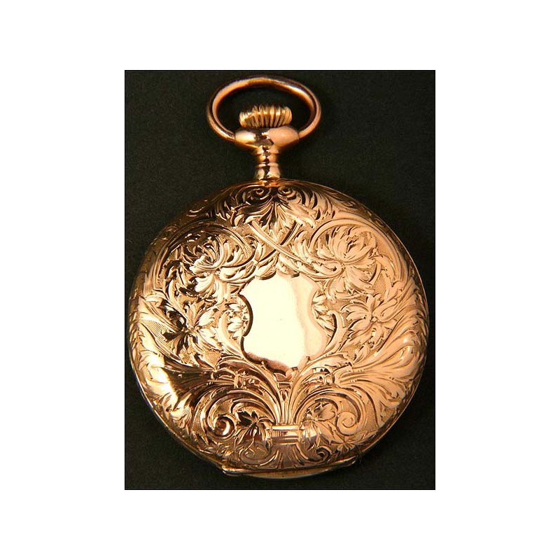 Reloj de bolsillo Longines en oro macizo. Circa 1910