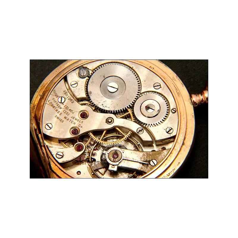 Reloj de bolsillo Longines en oro macizo de 14 kt. 1900