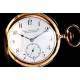 Magnífico Reloj de Bolsillo Antiguo Huguenin Fils de Oro 18K con Sonería a Minutos. Suiza, Circa 1900