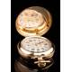 Fantástico Reloj de Bolsillo de Oro Macizo de 18K Decorado con Diamantes. Suiza, Circa 1900