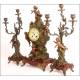 Spectacular French pendulum clock with cherubs. XIX Century