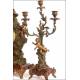 Spectacular French pendulum clock with cherubs. XIX Century