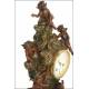 Spectacular French pendulum clock with cherubs. XIX Century