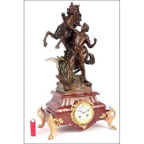 Spectacular French pendulum clock. 63 cms high. 1870