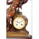 Antique mantel clock with garnish. Chime. S. XIX