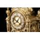 Beautiful bronze mantel clock with pendulum. France, 19th Century