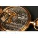 Spectacular antique pocket watch in solid gold in 3 colors. Three covers. 1897