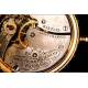 Espectacular reloj de bolsillo antiguo en oro macizo de 3 colores. Tres tapas. 1897