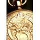 Precioso reloj de bolsillo en Oro macizo. Tres tapas. 1888