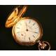 Beautiful pocket watch in solid gold. Three covers. 1888