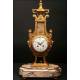 French clock with pendulum in the form of a lyre. 1870