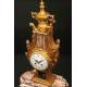 French clock with pendulum in the form of a lyre. 1870