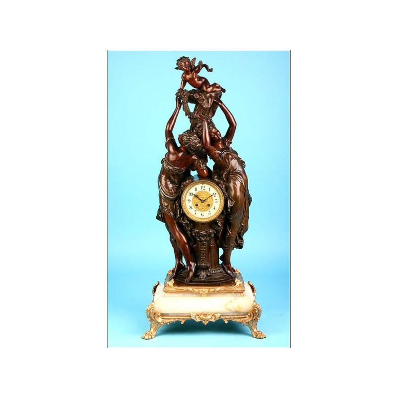 Important mantel clock with chime. 94 cms. 1855